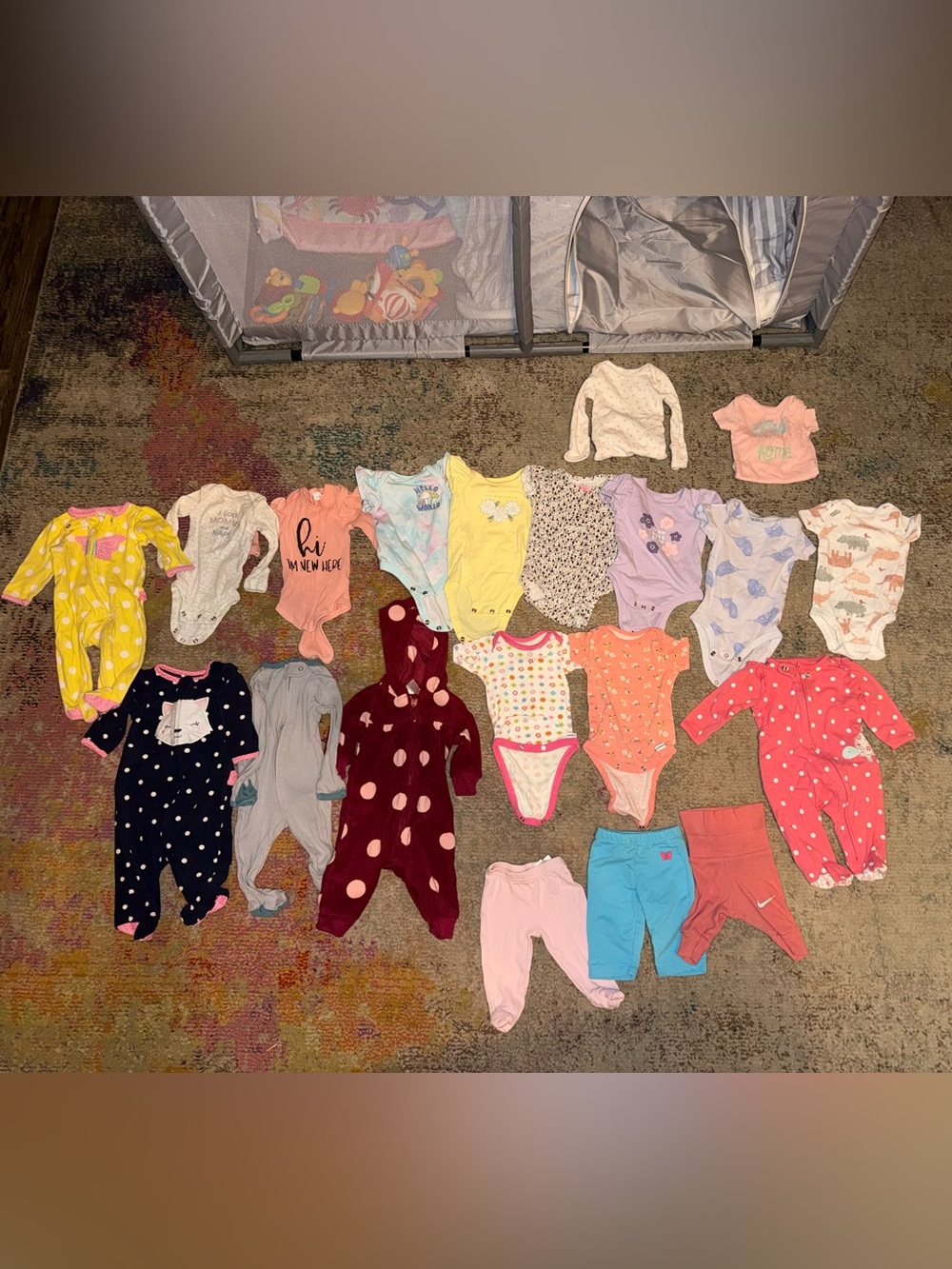 Nike Mixed Pack of Baby Girls One-Piece Bodysuits and Sleepers - Assorted Colors